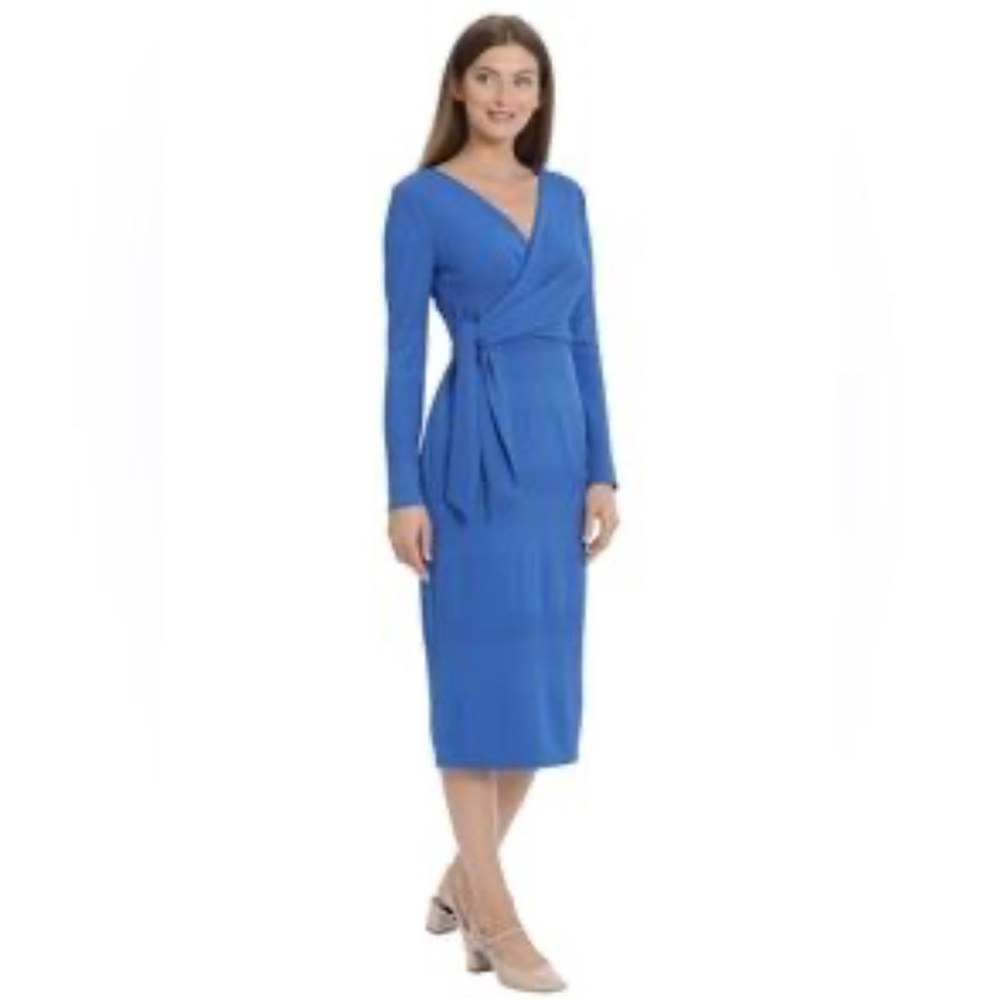 Maggy London Vibrant Blue Long Sleeve Dress